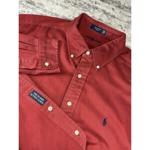 Vintage Polo Ralph Lauren Shirt Mens 2XL Blaire Button Down Red Pony Oxford 90s